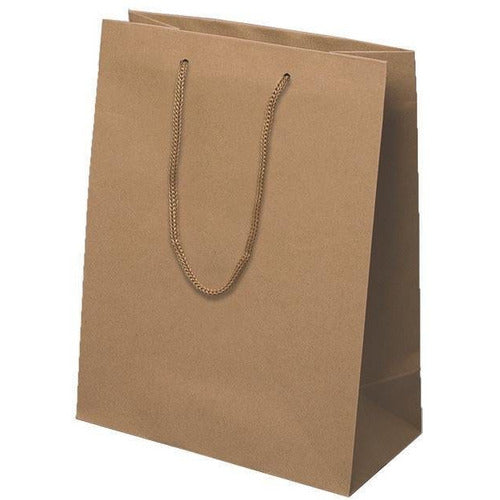 Natural Kraft Paper Euro-Tote Shopping Bags - 8.0 x 4.0 x 10.0 - Plastic Bag Partners-Retail Bags - Euro-Tote