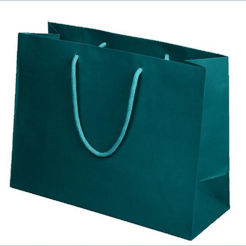Peacock Matte Rope Handle Euro-Tote Shopping Bags - 16.0 x 6.0 x 12.0 - Plastic Bag Partners-Retail Bags - Euro-Tote