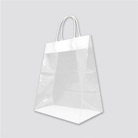 Poly Loop Handle Shopper Plastic Retail Boutique Shopping Bag (White) - 16 in. x 6 in. x 12 in. - 2.5 Mil