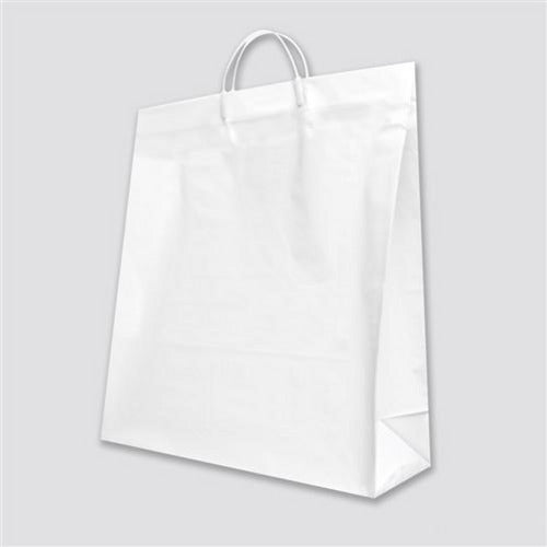 Plastic Loop Handle Shopper. (White) - 16