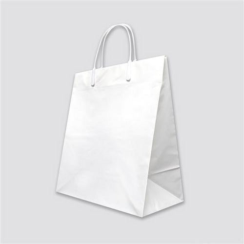 Plastic Loop Handle Shopper (White) - 7.75