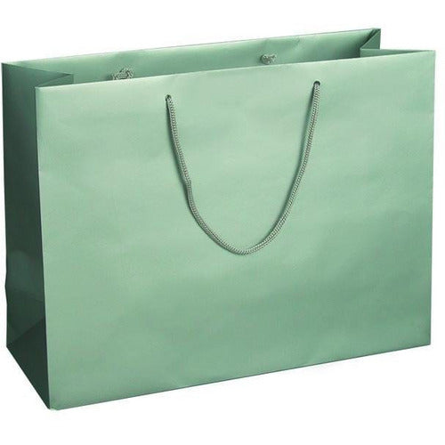 Platinum Matte Rope Handle Euro-Tote Shopping Bags - 16.0 x 6.0 x 12.0 - Plastic Bag Partners-Retail Bags - Euro-Tote
