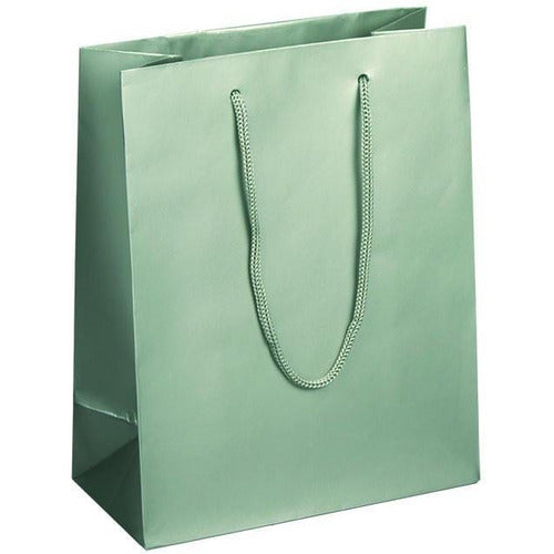 Platinum Matte Rope Handle Euro-Tote Shopping Bags - 8.0 x 4.0 x 10.0 - Plastic Bag Partners-Retail Bags - Euro-Tote