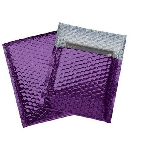 Purple Metallic Color Bubble Mailer - 7 X 6.75 - 250 /CS - Plastic Bag Partners-Mailers - Metallic Bubble Mailers