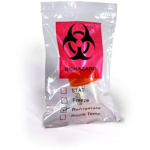 Reclosable Biohazard 3 Wall Specimen Bags - 6 x 9 x 2 mil - Plastic Bag Partners-Medical Bags - Biohazard Specimen Bags