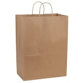 Recycled Natural Kraft Shopping Bags. - 10.00" x 7.00" x 12.00" - Plastic Bag Partners-Retail Bags - Kraft