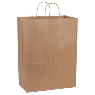 Recycled Natural Kraft Shopping Bags. - 10.00" x 7.00" x 12.00" - Plastic Bag Partners-Retail Bags - Kraft