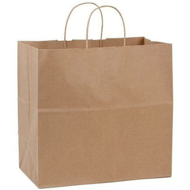 Recycled Natural Kraft Shopping Bags. - 16.00" x 6.00" x 19.00" - Plastic Bag Partners-Retail Bags - Kraft