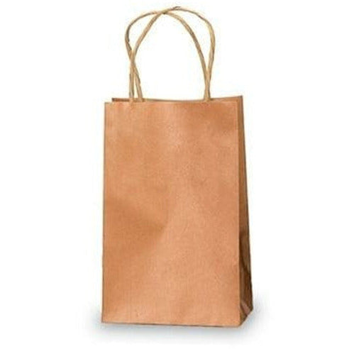 Recycled Natural Kraft Shopping Bags - 5.25