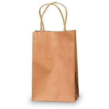 Recycled Natural Kraft Shopping Bags - 5.25" x 3.25" x 8.25" - Plastic Bag Partners-Retail Bags - Kraft