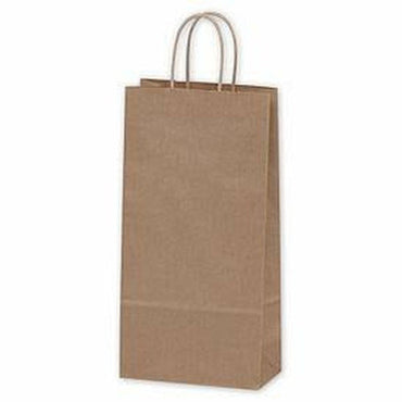 Recycled Natural Kraft Shopping Bags - 6.50" x 3.50" x 13.50" - Plastic Bag Partners-Retail Bags - Kraft