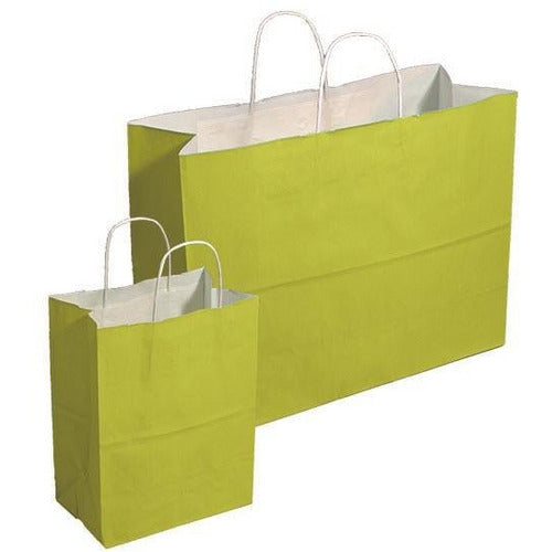 Recycled Pistachio Kraft Petite Shopping Bags. - 8.00