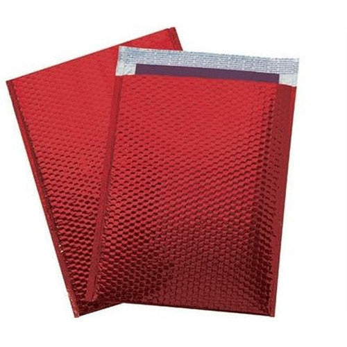 Red Metallic Color Bubble Mailer - 13 x 17.5 - 100 /CS - Plastic Bag Partners-Mailers - Metallic Bubble Mailers