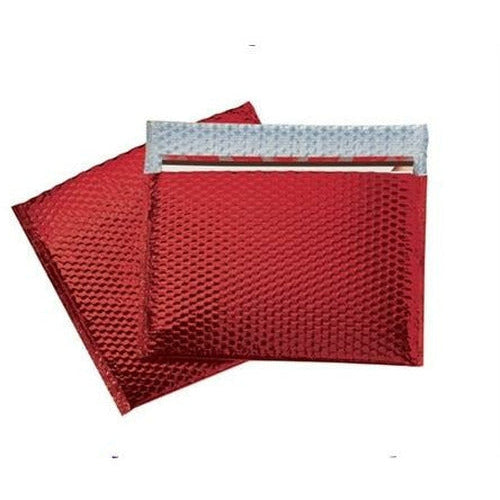 Red Metallic Color Bubble Mailer - 13.75 X 11 - 50 /CS - Plastic Bag Partners-Mailers - Metallic Bubble Mailers