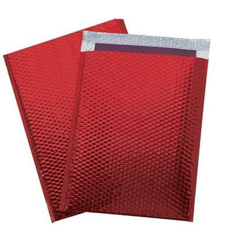 Red Metallic Color Bubble Mailer - 16 X 17.5 - 50 /CS - Plastic Bag Partners-Mailers - Metallic Bubble Mailers
