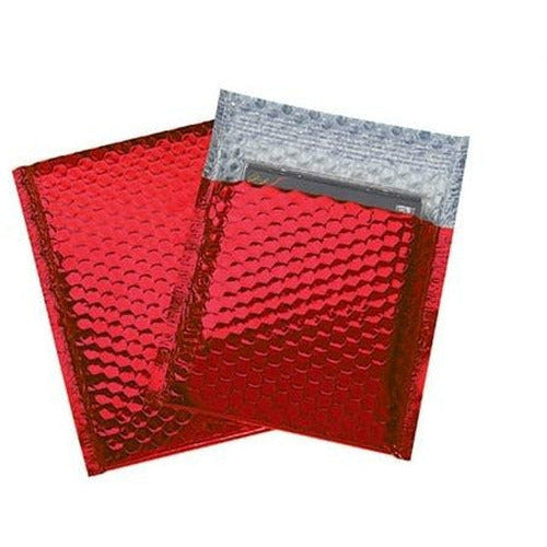 Enveloppes matelassées à bulles Galmour de couleur rouge métallisé - 7 X  6,75 - 250 /CS