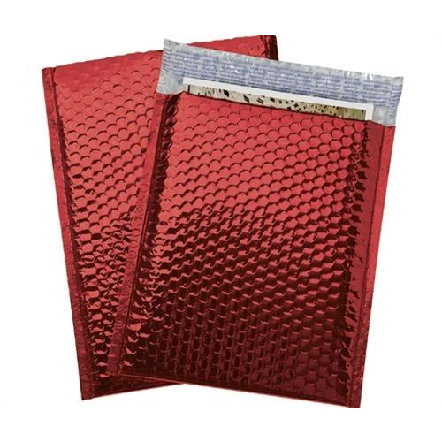 Red Metallic Color Bubble Mailer - 7.5 X 11 - 250 /CS - Plastic Bag Partners-Mailers - Metallic Bubble Mailers