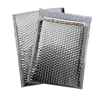 Silver Metallic Color Bubble Mailer - 9 X 11.5 - 100 /CS - Plastic Bag Partners-Mailers - Metallic Bubble Mailers
