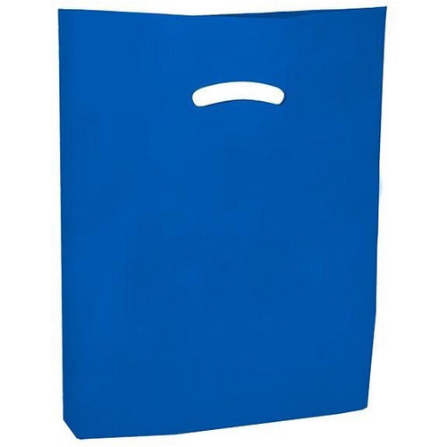 Super Gloss Die Cut Handle Bags - 12 x 15 - (Dark Blue) - Plastic Bag Partners-Retail Bags - Die Cut Handle