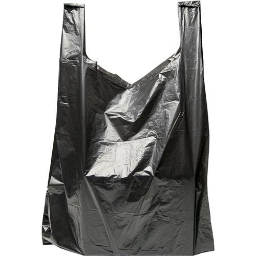 1/10 Large Plastic Black T-Shirt Bags 8 x 16 inch, Shopping Grocery Bags  1500ct | eBay