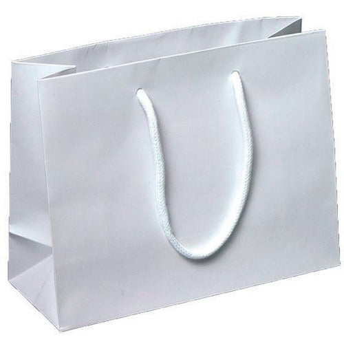 White Kraft Paper Euro-Tote Shopping Bags - 16.0 x 6.0 x 12.0 - Plastic Bag Partners-Retail Bags - Euro-Tote
