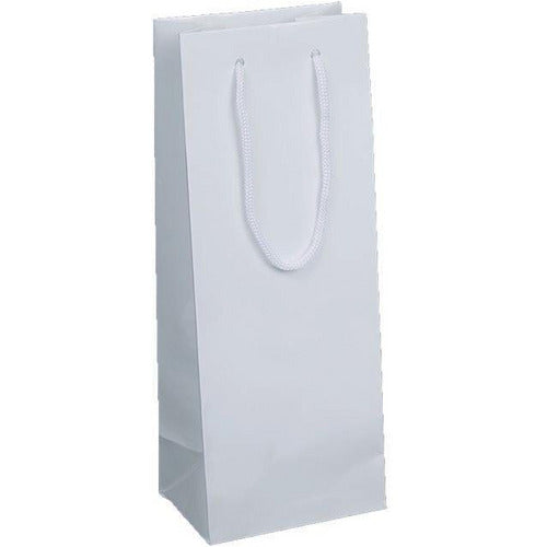 White Kraft Paper Euro-Tote Shopping Bags - 5.0 x 3.5 x 13.0 - Plastic Bag Partners-Retail Bags - Euro-Tote