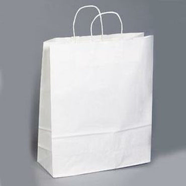 White Kraft Shopping Bags. - 16.00" x 6.00" x 19.00" - Plastic Bag Partners-Retail Bags - Kraft