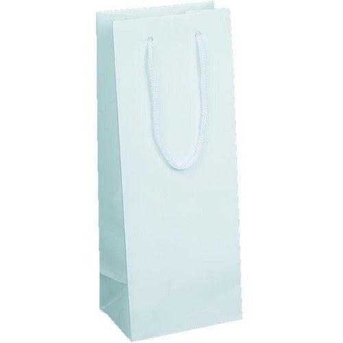 White Matte Rope Handle Euro-Tote Shopping Bags - 5 x 3.5 x 13 - Plastic Bag Partners-Retail Bags - Euro-Tote