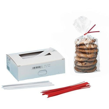 White Vinyl Twist Ties PL 4" WHITE 2000 - Plastic Bag Partners-Ties